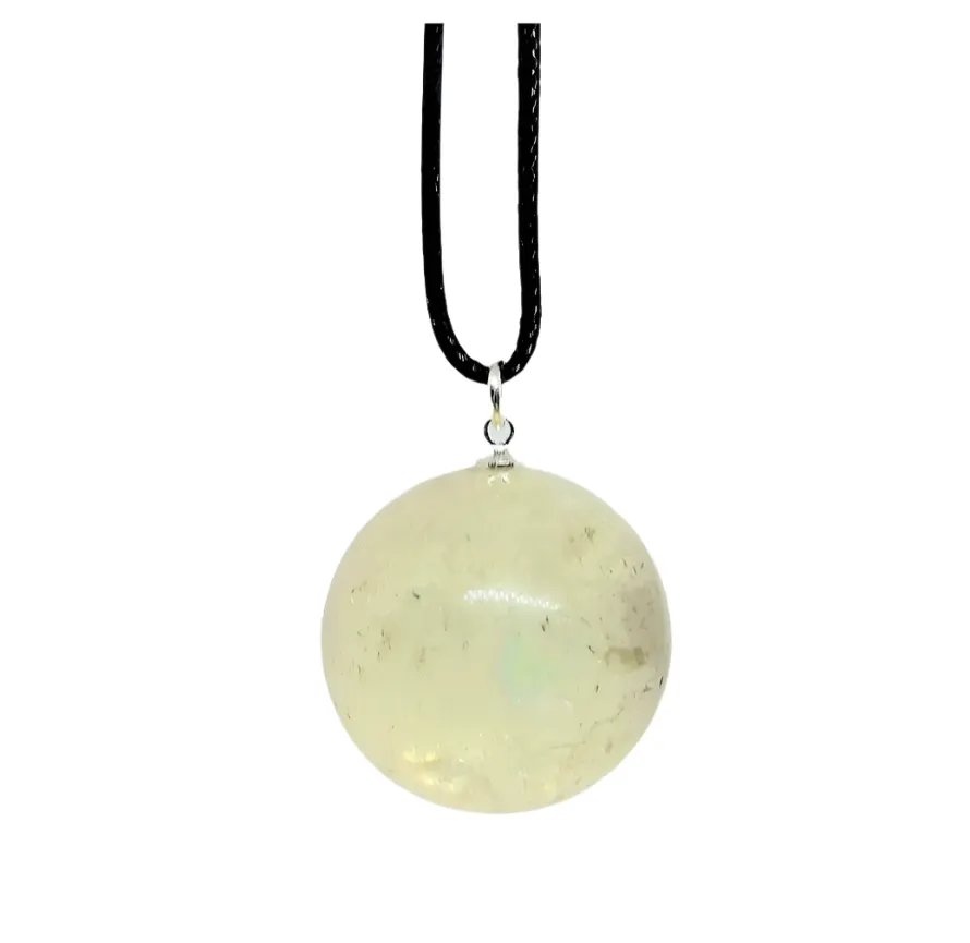 Smoky Citrine Crystal Sphere Pendant Necklace