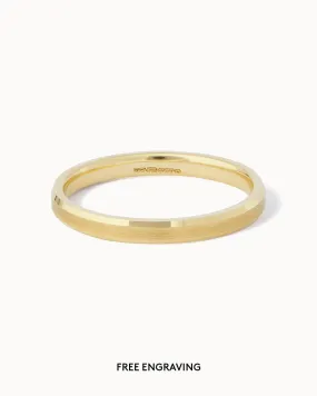 Solid Gold Bevelled Edge Ring - 2mm Band