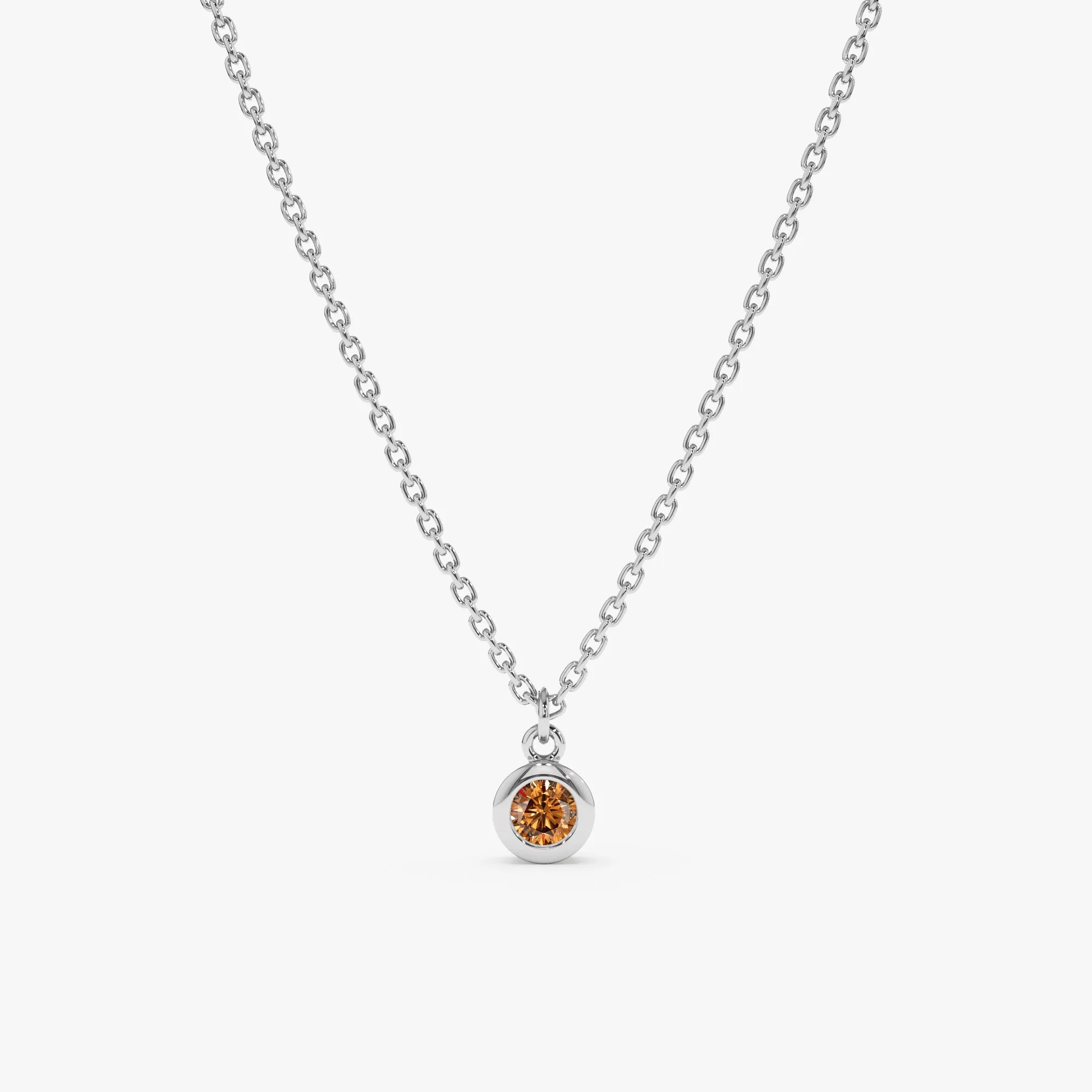 Solitaire Citrine Pendant Necklace, Vienna