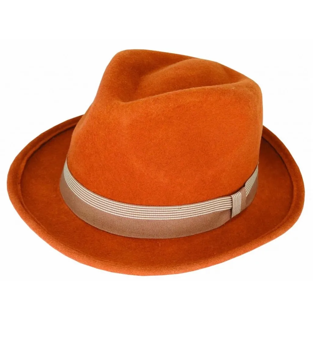 Solomon - Fedora - Short Brim - Teardrop Crown - Cognac