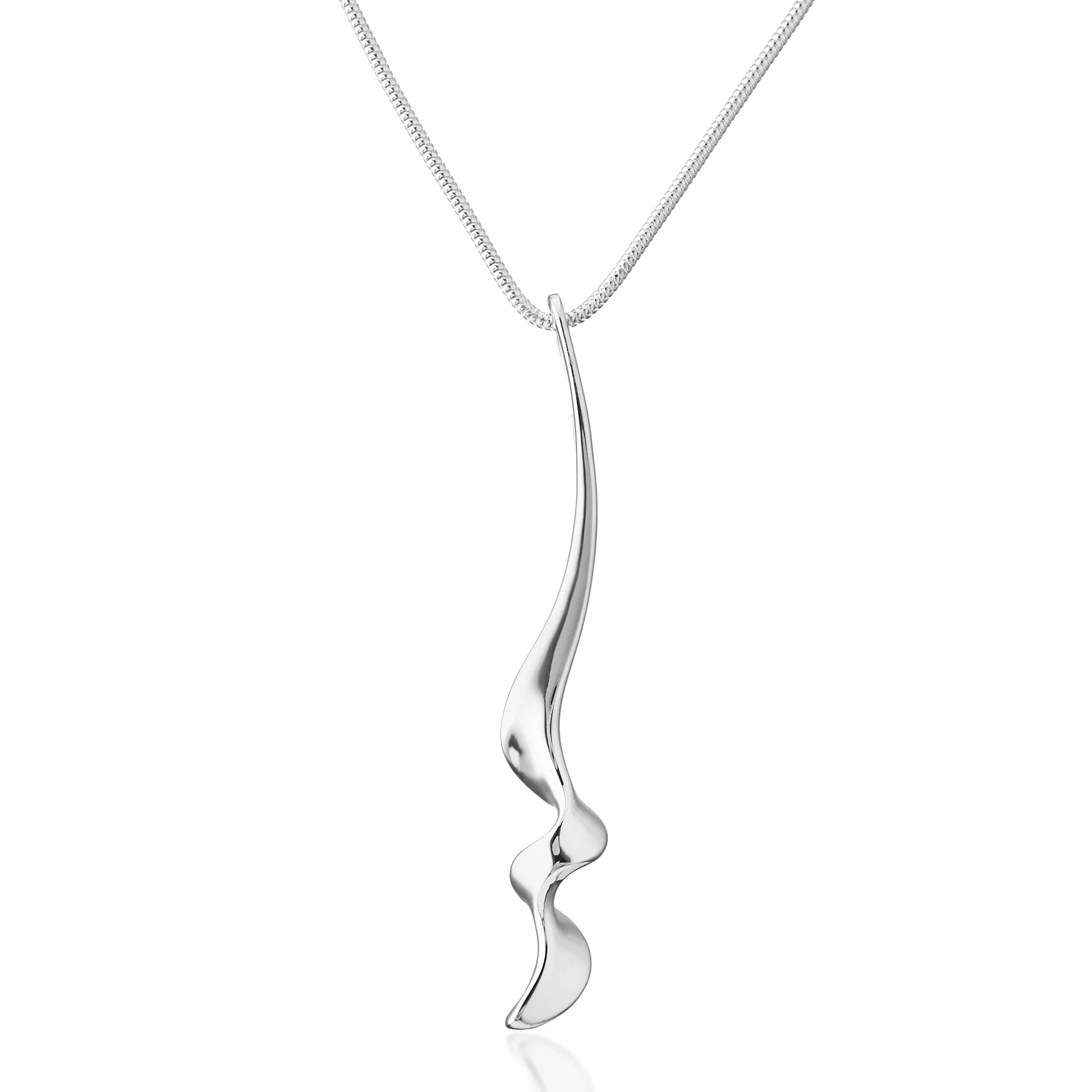 Sophia Long Silver Pendant Necklace