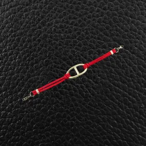 Spaghetti Strap Bracelet with Anchor Link Center