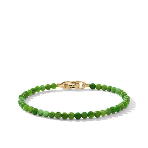 Spiritual Beads Bracelet with Nephrite Jade and 18K Yellow Gold, 4mm