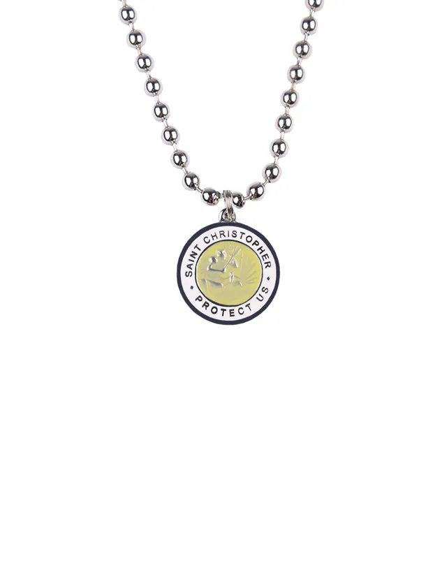 St. Christopher Necklace - Citrine/ White