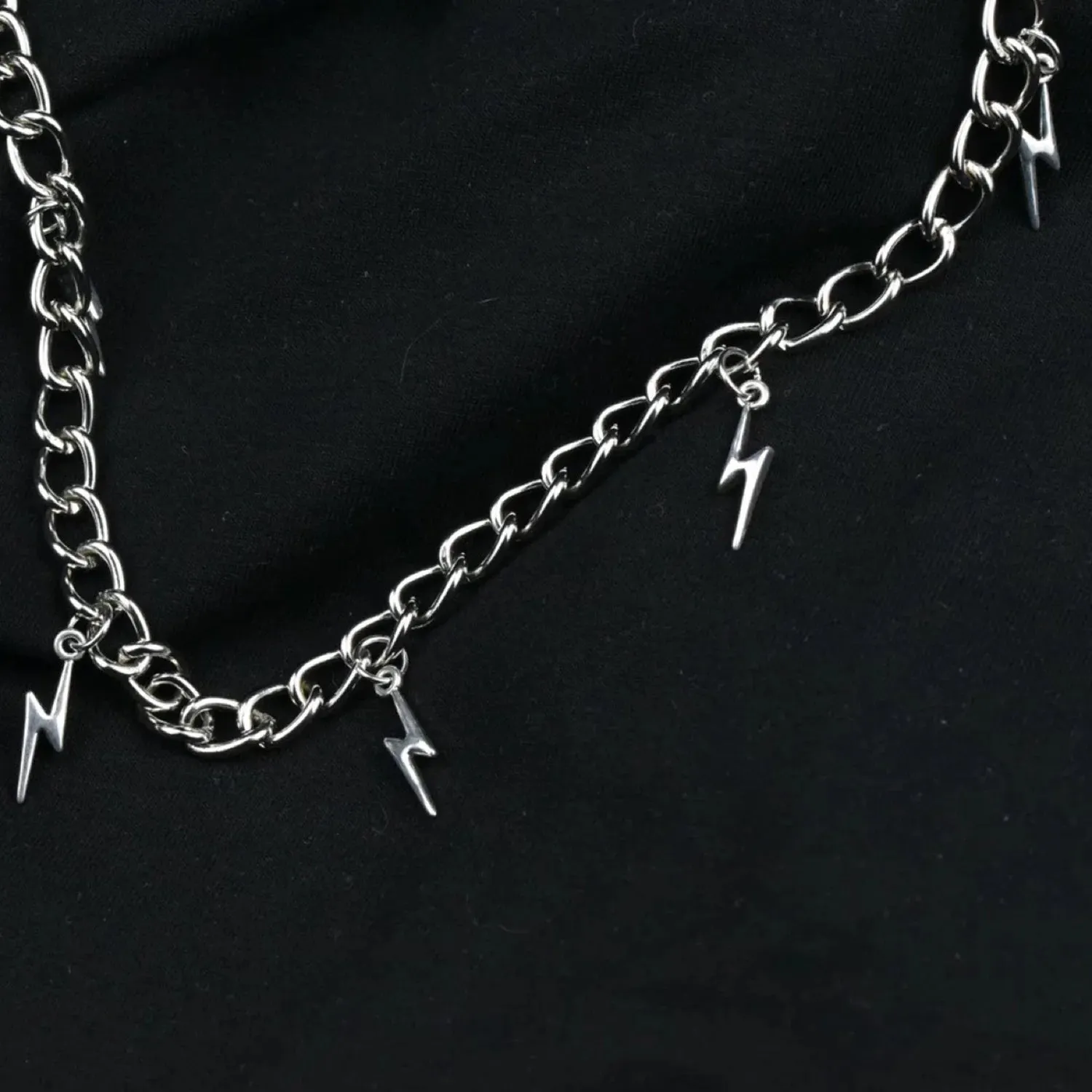 Stainless Steel Necklaces Lightning Silver Color Multi-accessory Pendant Simple Chain Necklace For Men Jewelry Gifts NEW