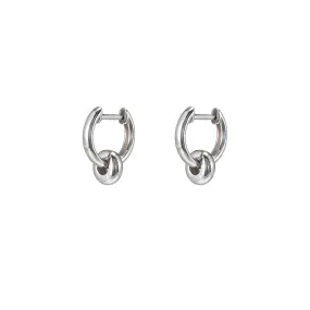 Sterling Silver Single Charm Huggie Earrings