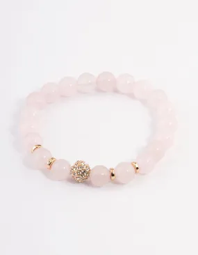 Stone Quartz Bead Bracelet