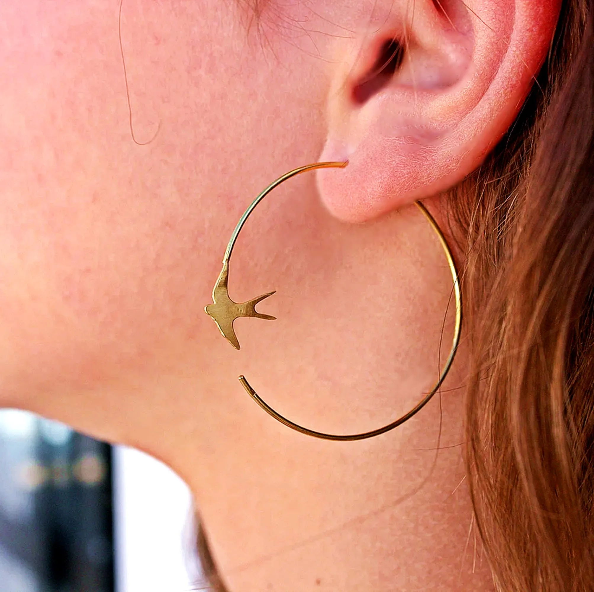 Swallow Hoop Earrings