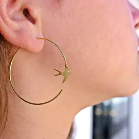 Swallow Hoop Earrings