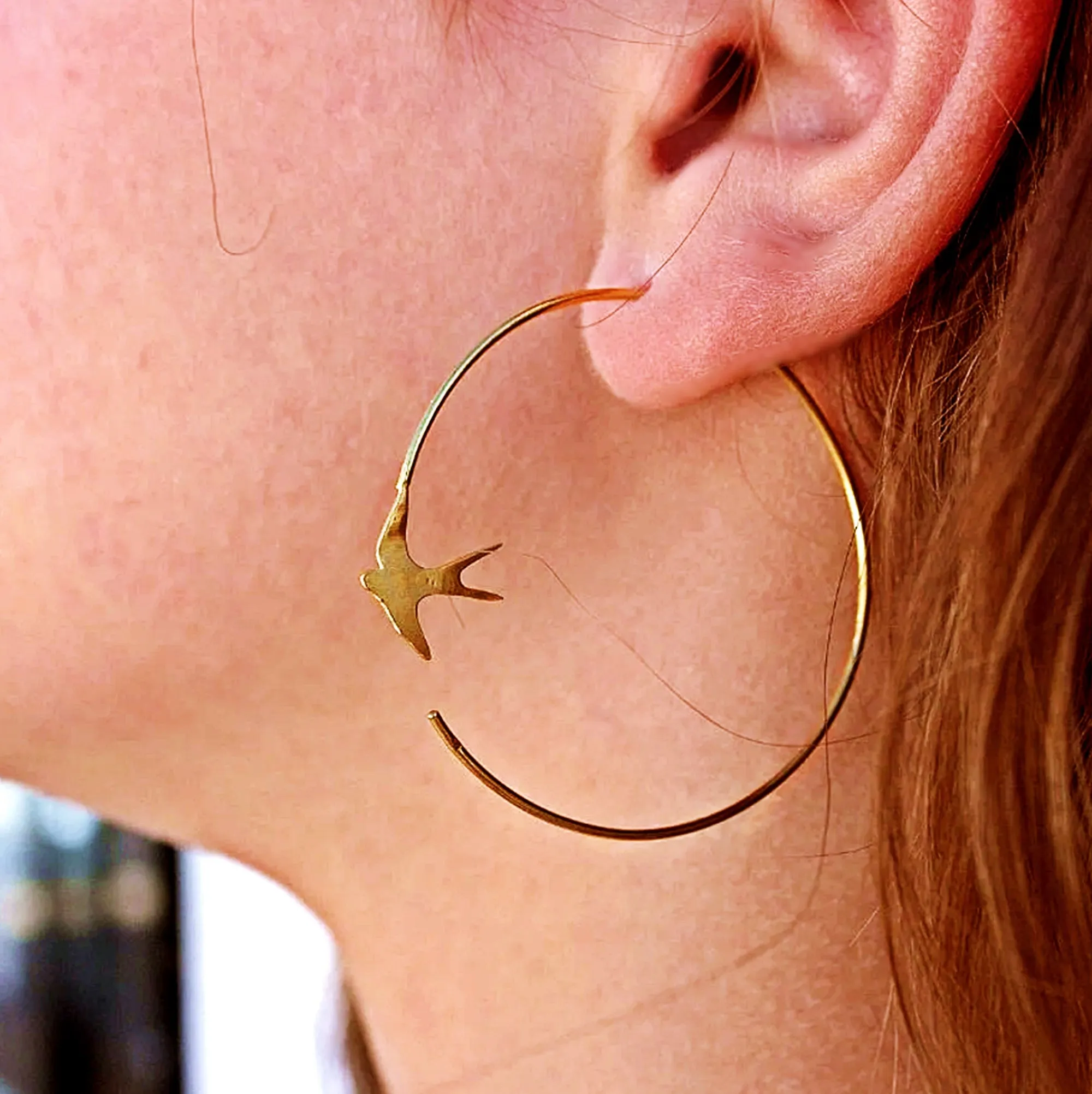 Swallow Hoop Earrings