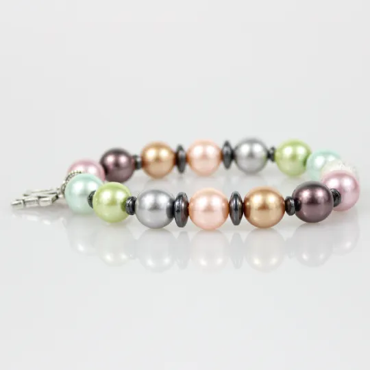 Tahitian Pearls Love Charm Bead Bracelet