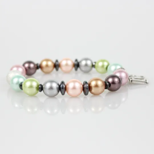 Tahitian Pearls Love Charm Bead Bracelet