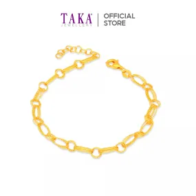 TAKA Jewellery 916 Gold Bracelet Round and Oval Links