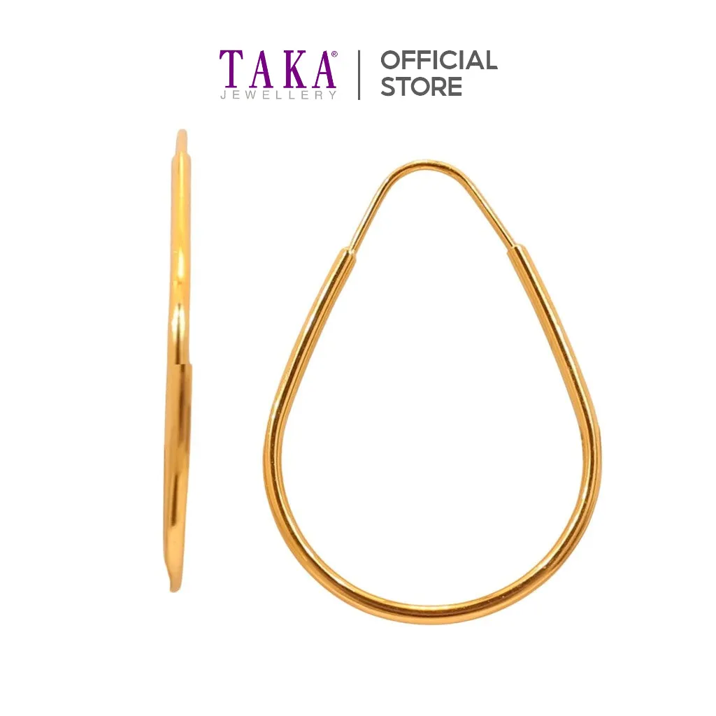 TAKA Jewellery 999 Pure Gold Hoops Earrings