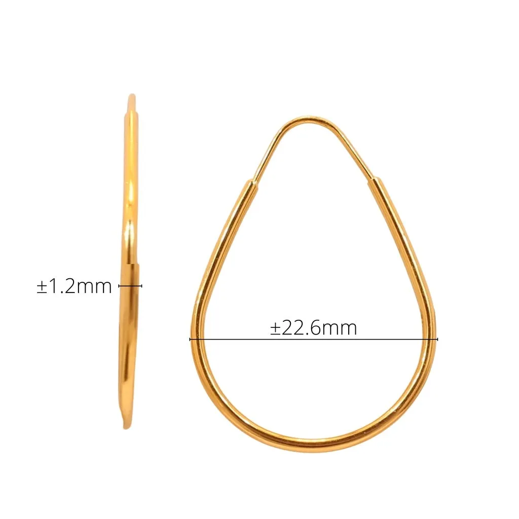 TAKA Jewellery 999 Pure Gold Hoops Earrings