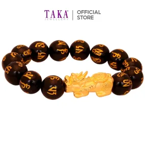 TAKA Jewellery 999 Pure Gold Pixiu with Beads Bracelet