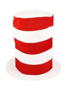 Tall Hat Red White Striped Kids Cat in Hat School Boy Book Week Fancy Dress Hat