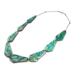 Teal Geometric Aluminum Necklace