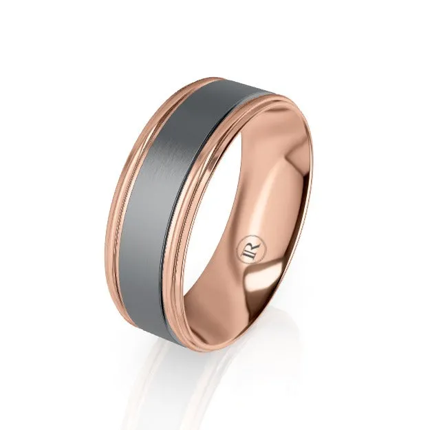 The Maxwell Tantalum & Gold Wedding Ring