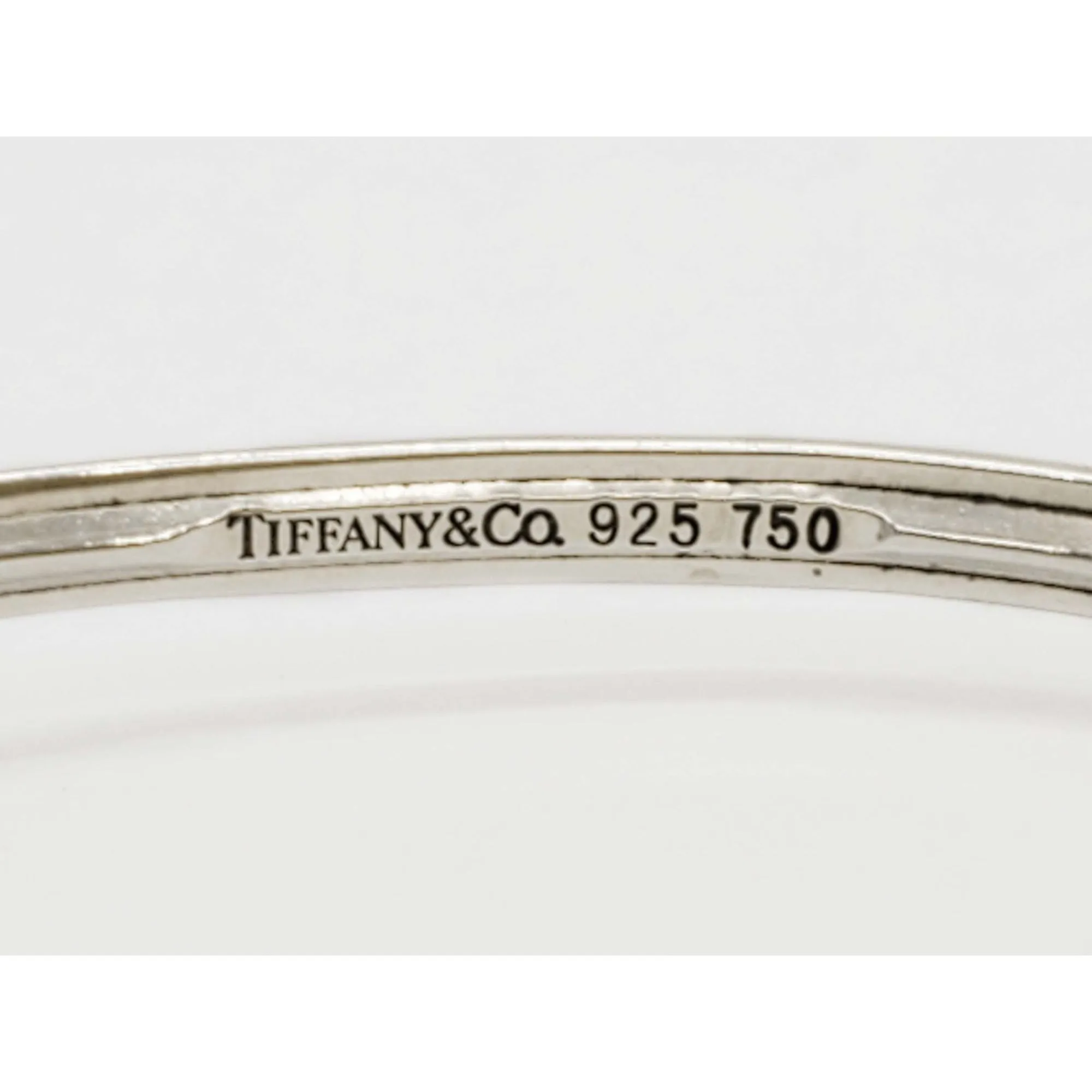 Tiffany & Co Hook Ribbon Knot Bangle Bracelet Sterling Silver & 18k Gold