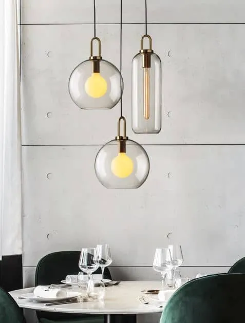 TORDIS U-loop Clear Glass Pendant Lamp