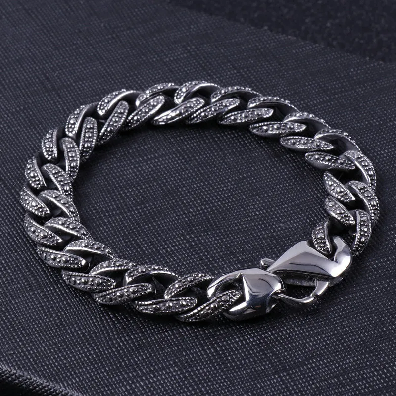 Trendy Men's Stainless Steel Charm Bracelet - Korean Style Fashion Jewelry