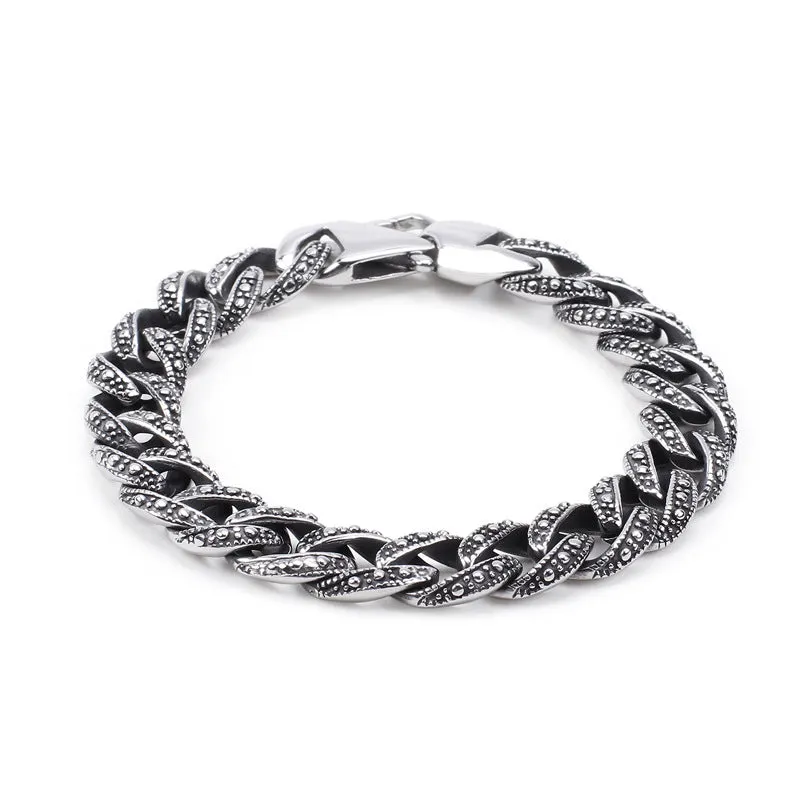 Trendy Men's Stainless Steel Charm Bracelet - Korean Style Fashion Jewelry