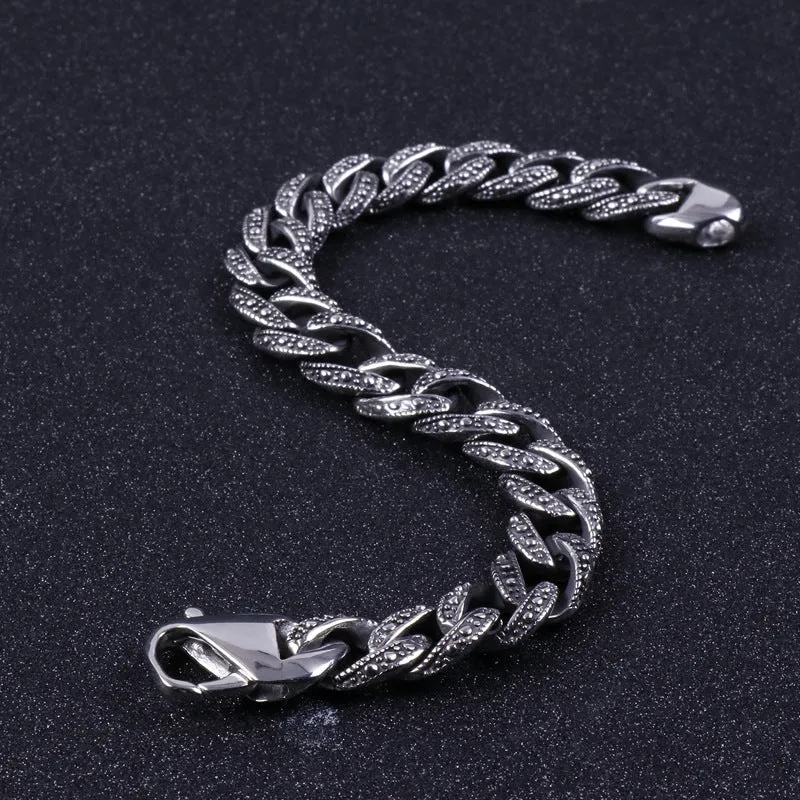 Trendy Men's Stainless Steel Charm Bracelet - Korean Style Fashion Jewelry