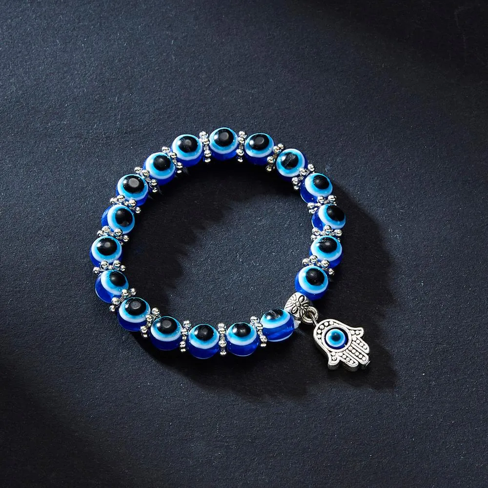 Turkish Lucky Evil Eye Bracelets Blue Evil Eye Bead Bracelet Men Women Handmade Lucky Jewelry Charm Bracelet Female Dropshipping