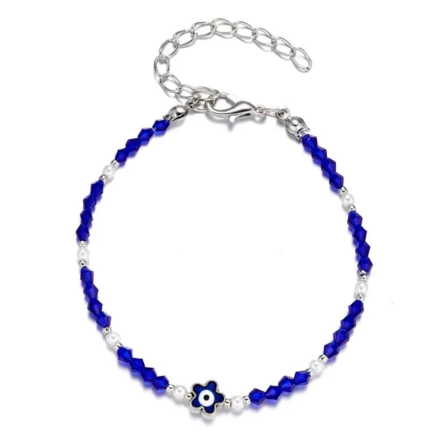 Turkish Lucky Evil Eye Bracelets Blue Evil Eye Bead Bracelet Men Women Handmade Lucky Jewelry Charm Bracelet Female Dropshipping