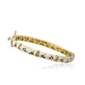 Twin Star White Enamel Cubic Zirconia Bracelet