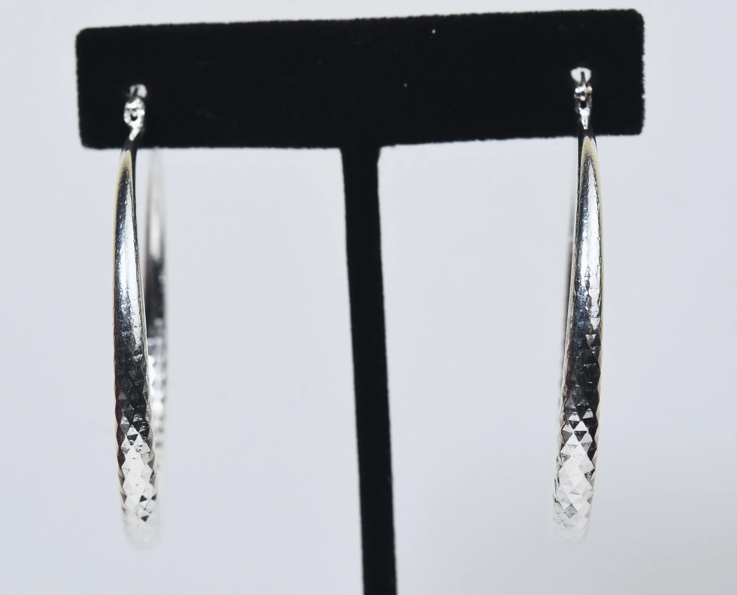 Two Inch Diameter Sterling Silver Hoop Earrings