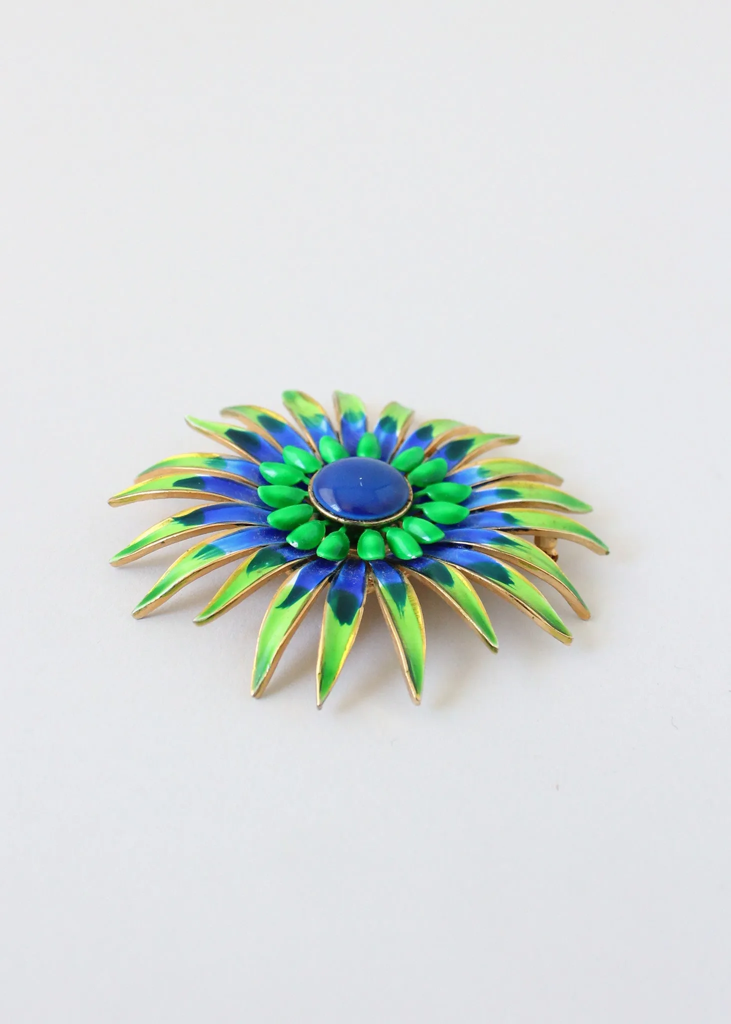 Vintage 1960s Vendome Enamel Flower Brooch