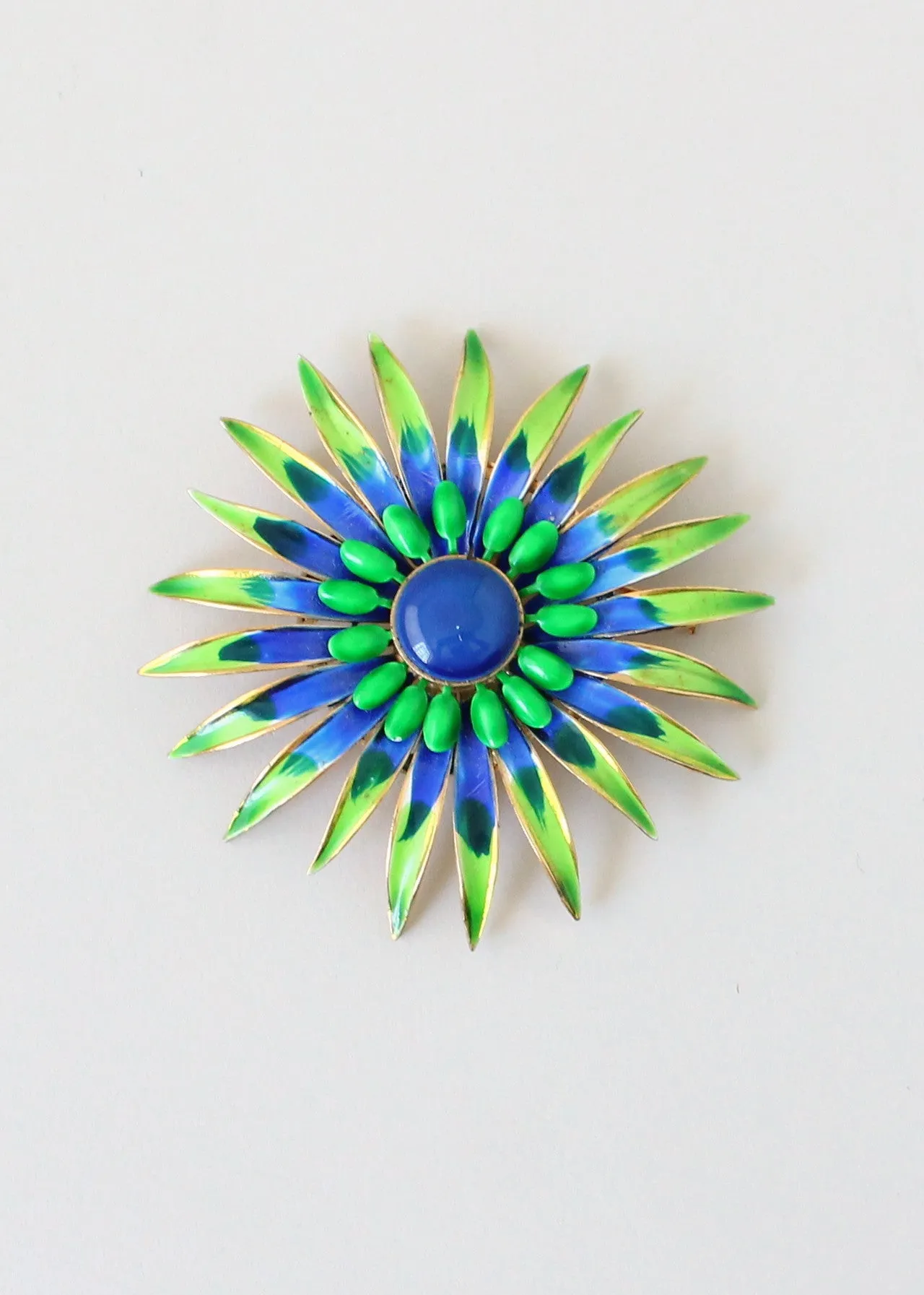 Vintage 1960s Vendome Enamel Flower Brooch