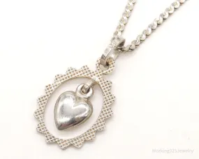 Vintage Modernist Heart 835S Silver Necklace