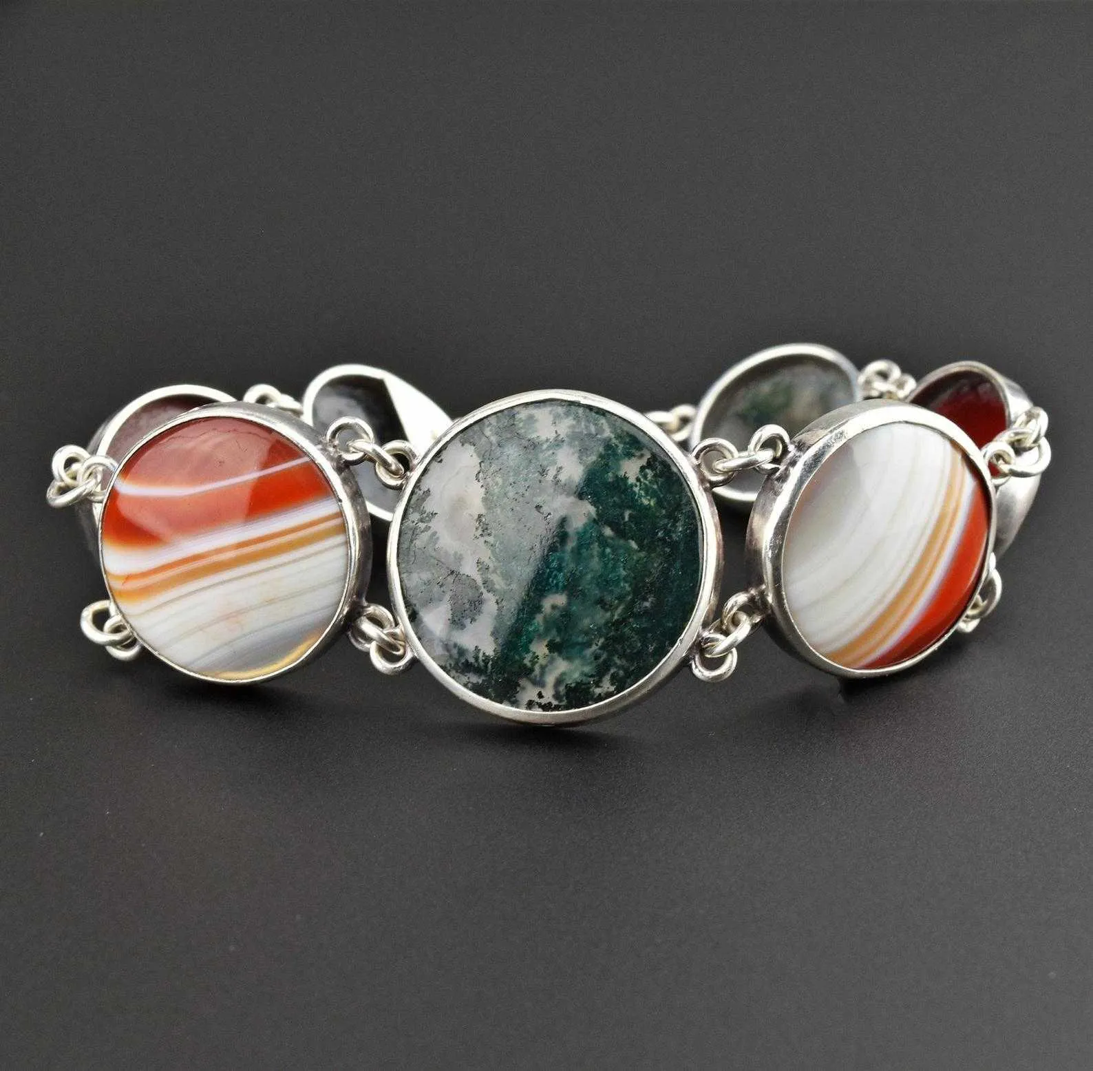 Vintage Scottish Banded Agate Bracelet