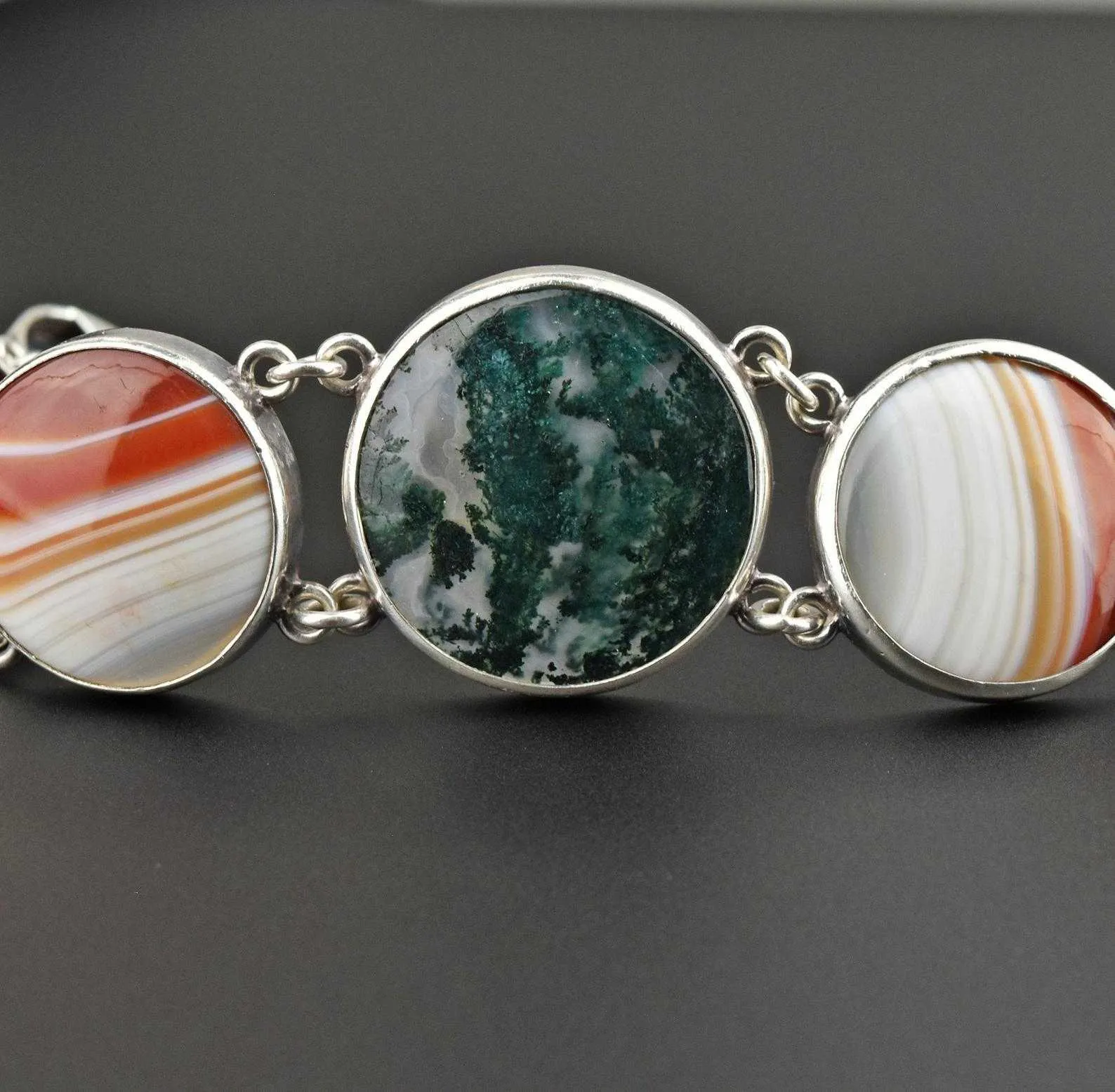 Vintage Scottish Banded Agate Bracelet