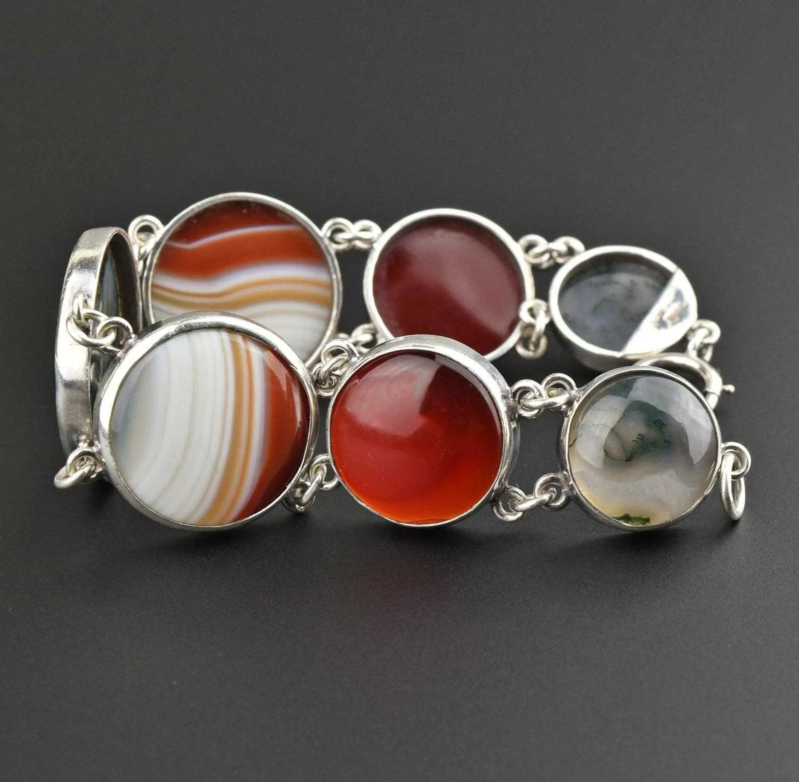 Vintage Scottish Banded Agate Bracelet