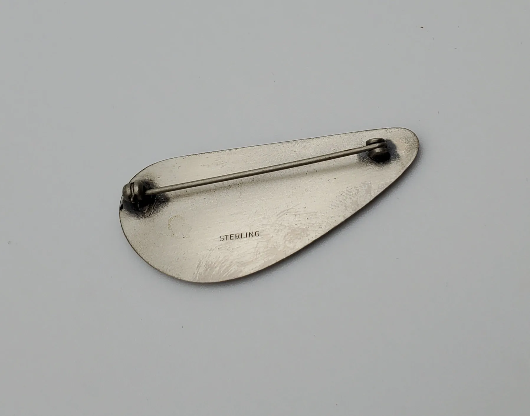 Vintage Sterling Silver Modern Asymmetrical Design Brooch