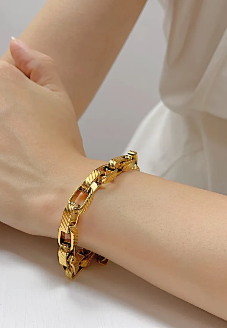 Wada Bold Square Link Chain Bracelet