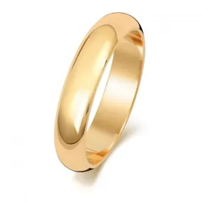 Wedding Band  9ct D Shape 4 mm Wedding  Ring W104M