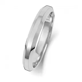 Wedding Band Platinum Wedding Bevelled Edge Ring WP143M