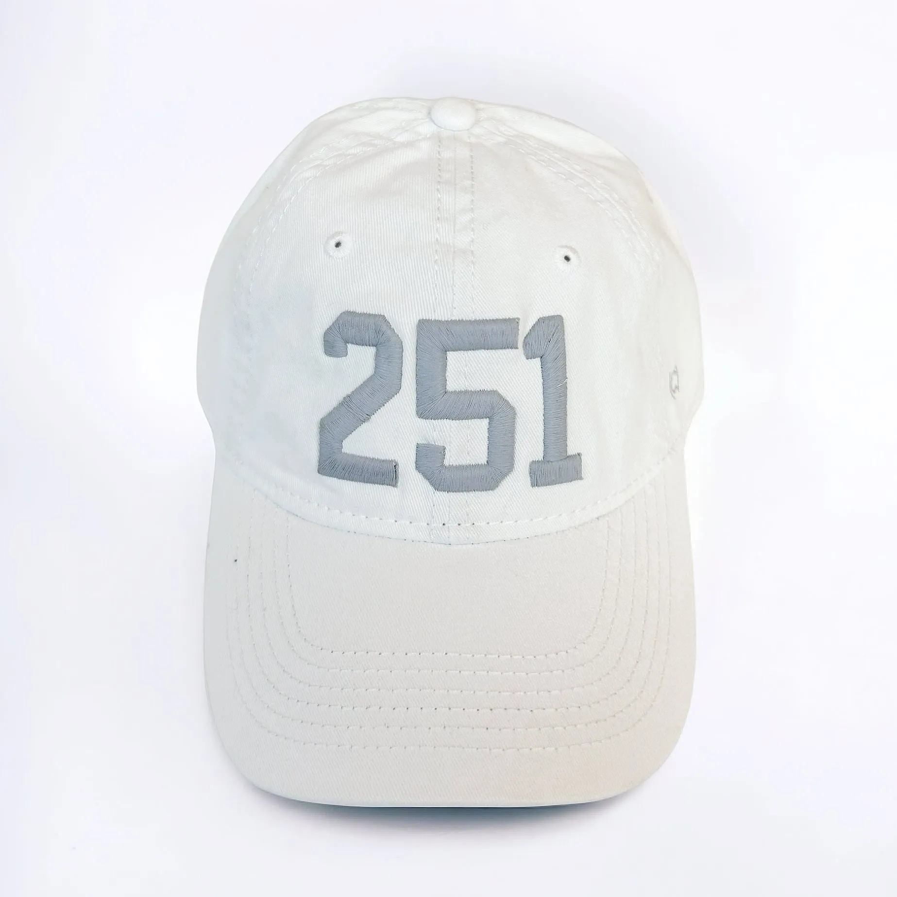 White and Grey 251 Baseball Cap