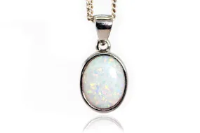 White Opal Pendant for Ashes