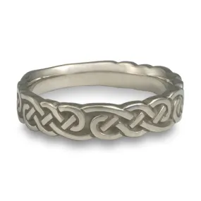 Wide Borderless Infinity Wedding Ring in Platinum