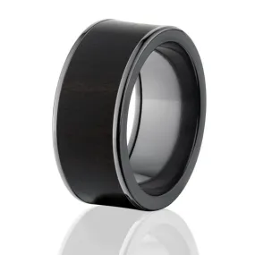 Wide Wood Band, Men's African BlackWood Wedding Ring