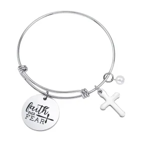 Women's Cross Bracelet <br> Faith Over Fear