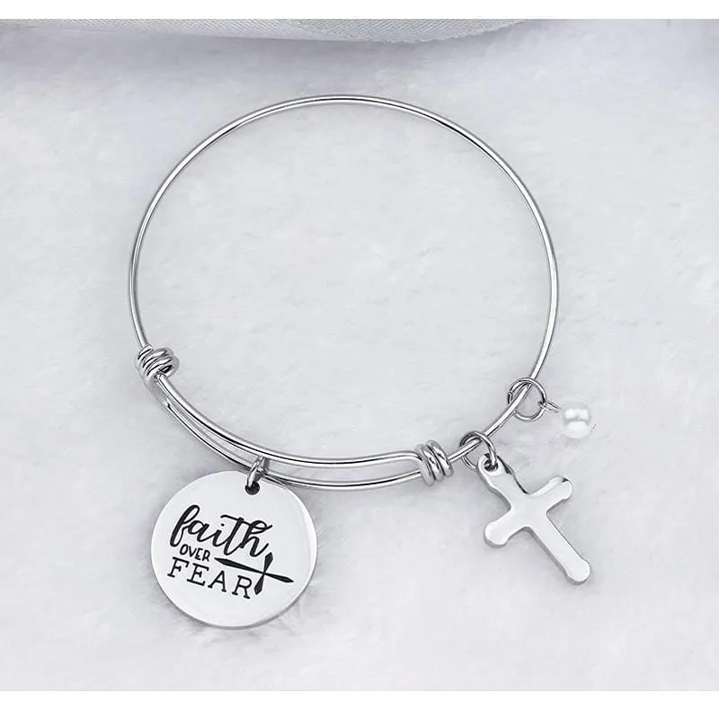 Women's Cross Bracelet <br> Faith Over Fear