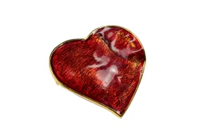 YVES SAINT LAURENT red heart brooch pendant