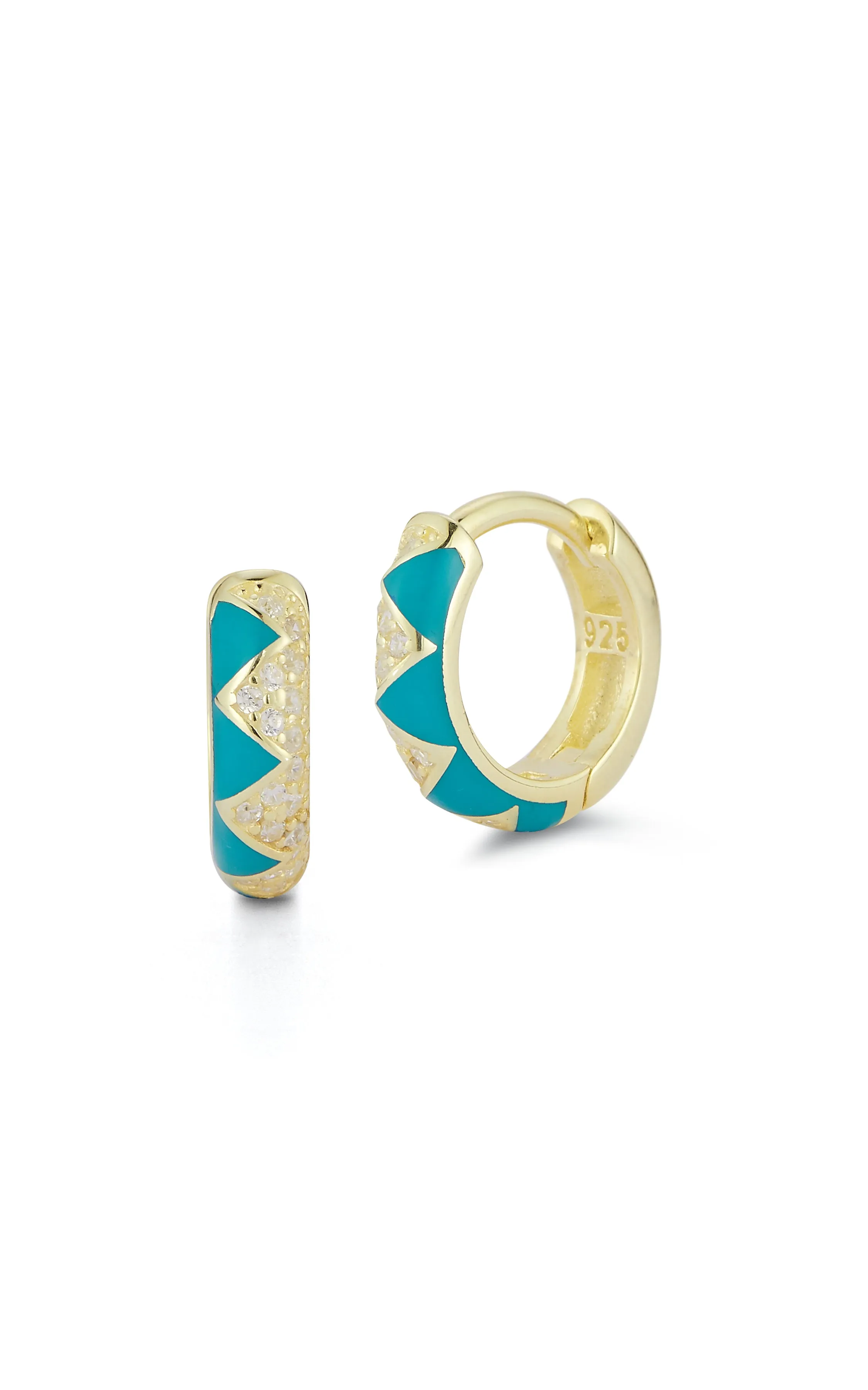 Zig Zag Huggie Hoop Earring